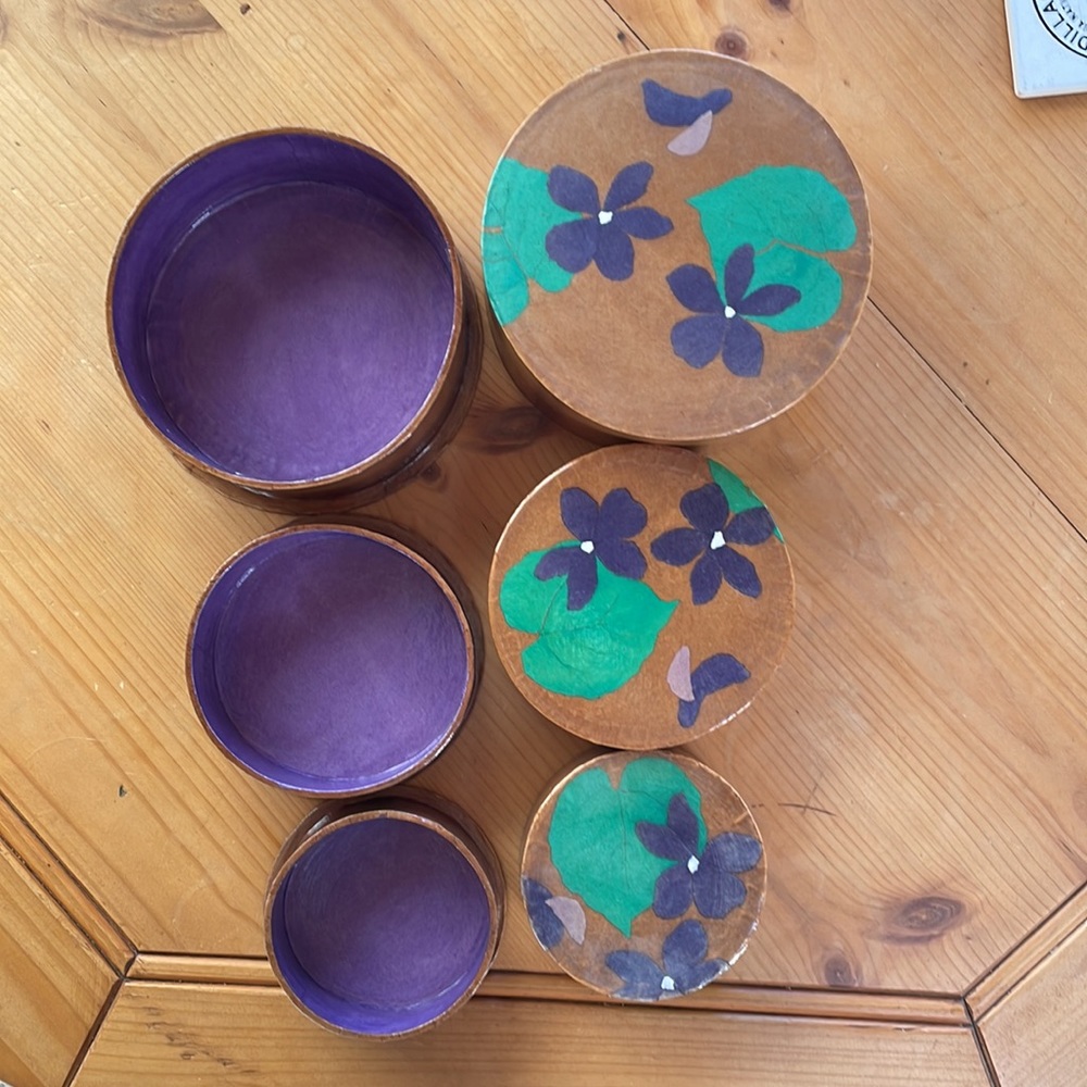 Unique Decoupage nesting boxes